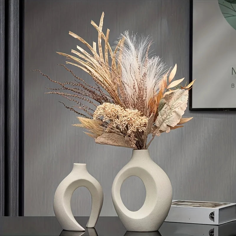 Conjunto de vaso de cerâmica