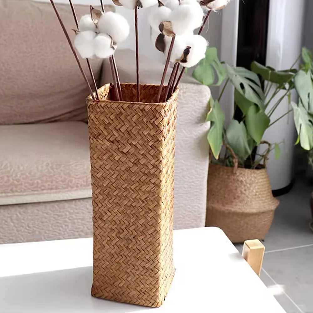 Vaso de flores tecido artesanal