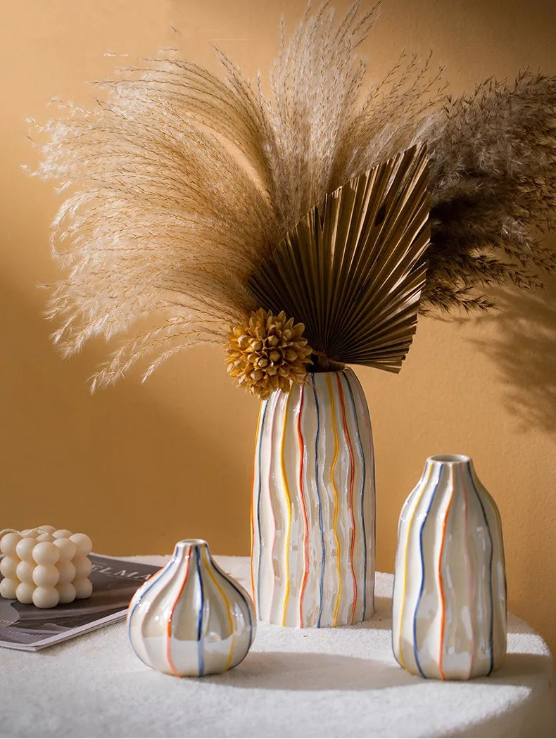 Coleção vasos decorativos de cerâmica