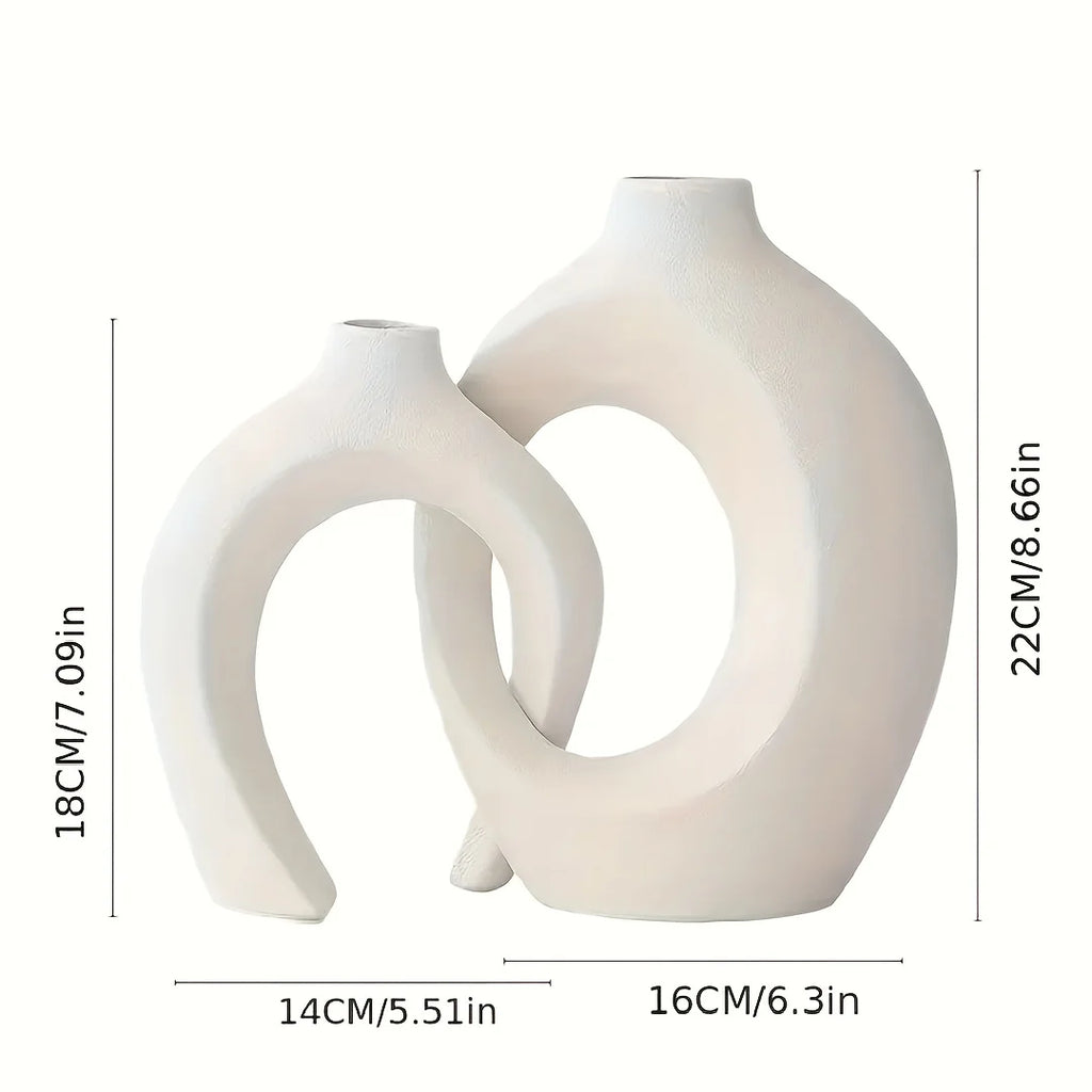 Conjunto de vaso de cerâmica