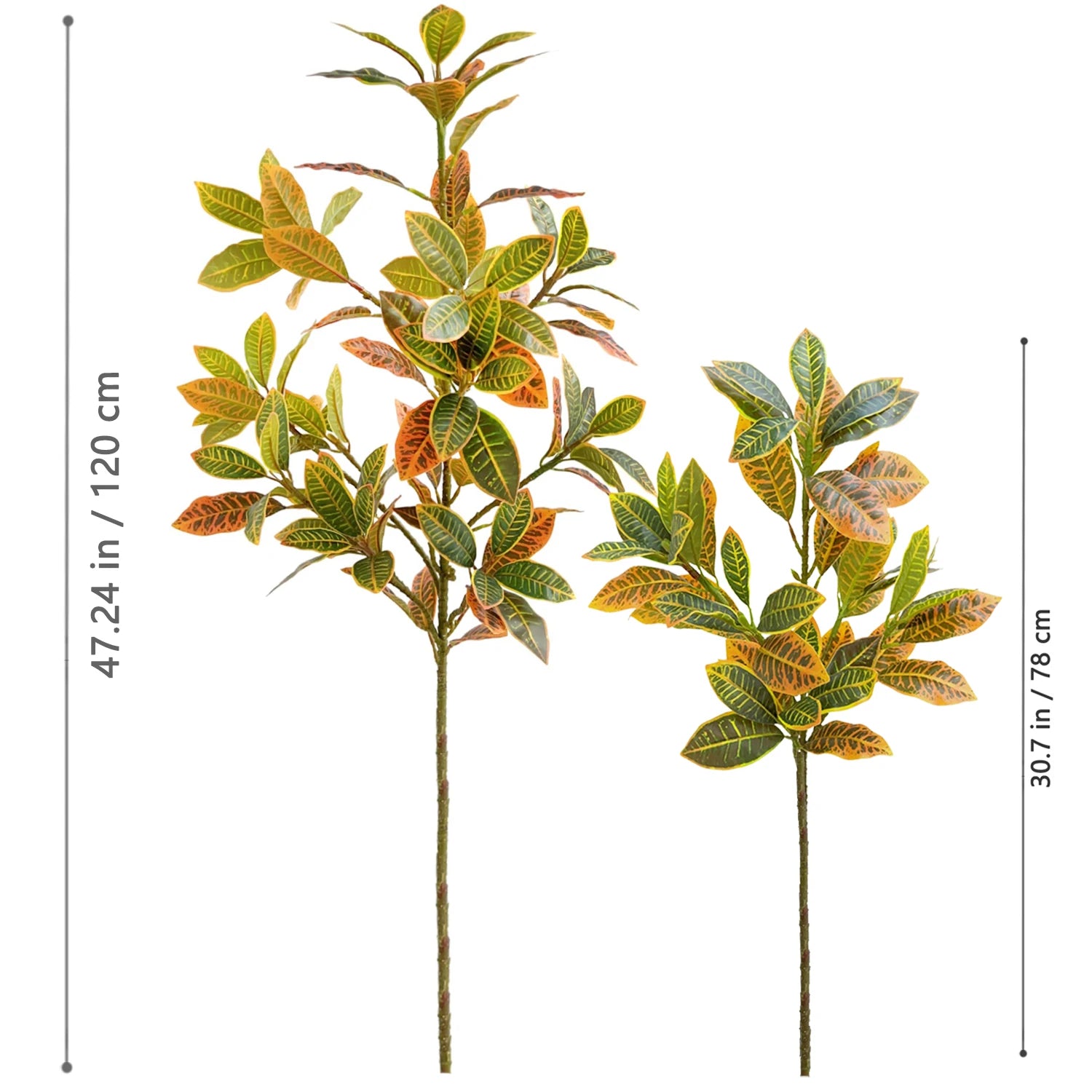 Planta Artificial Realista Cróton Para Decoração Sala