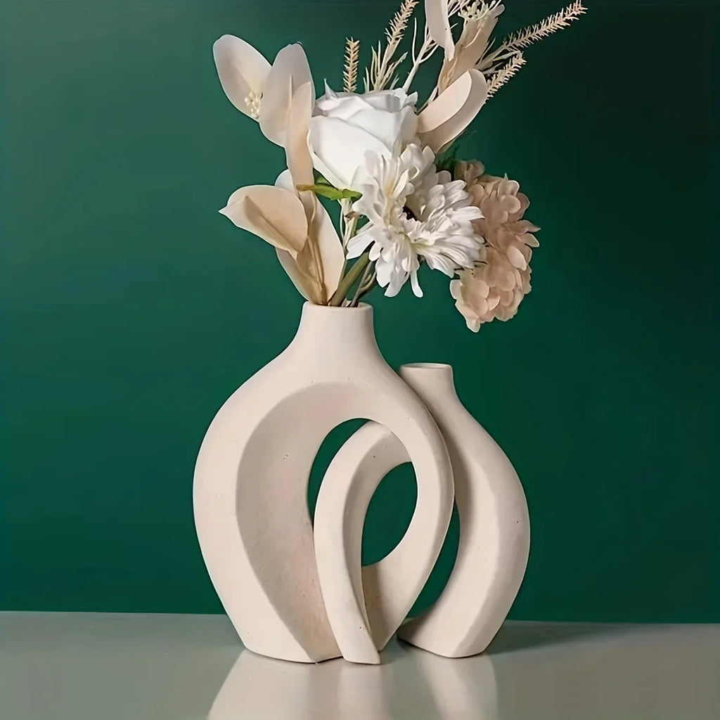 Conjunto de vaso de cerâmica