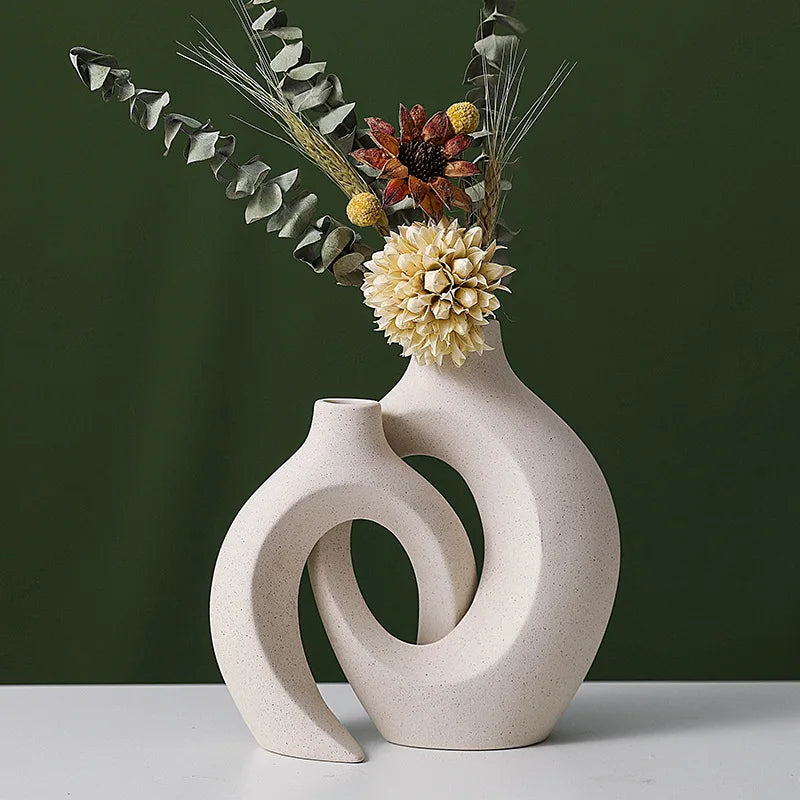 Conjunto de vaso de cerâmica