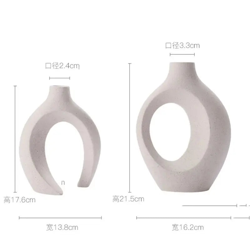 Conjunto de vaso de cerâmica