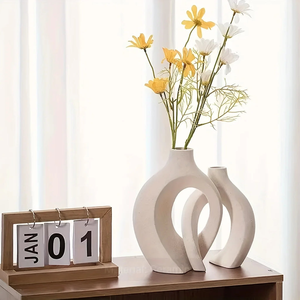 Conjunto de vaso de cerâmica