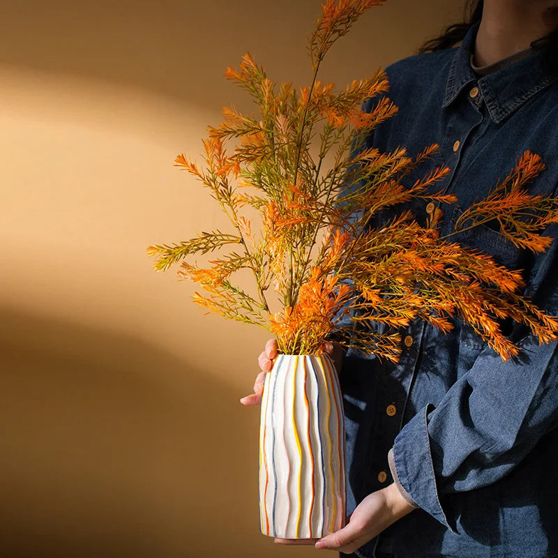 Coleção vasos decorativos de cerâmica