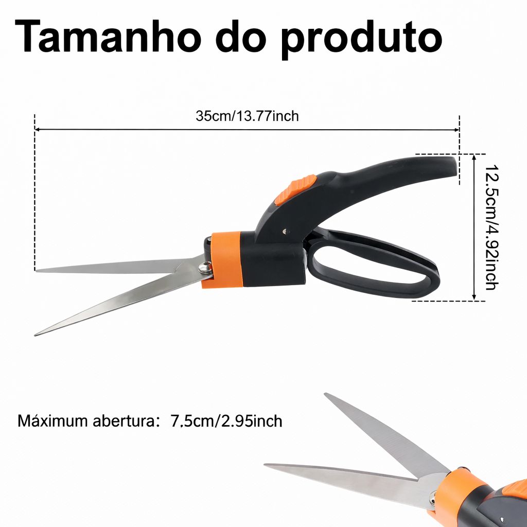 Tesoura para flores ramos e grama